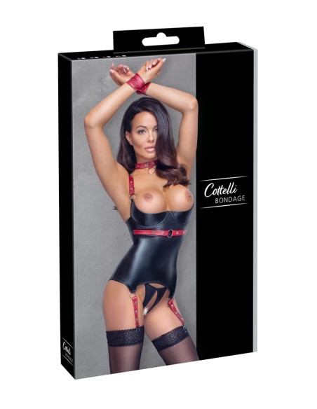 Ensemble ouvert avec collier et menottes - Cotelli BONDAGE